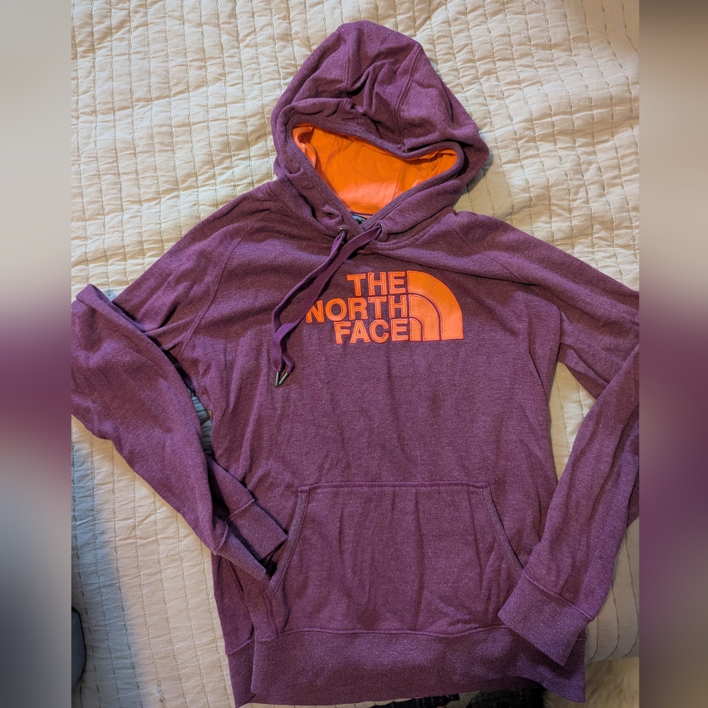 The North Face Women's Purple Hoodie with Orange Accents
